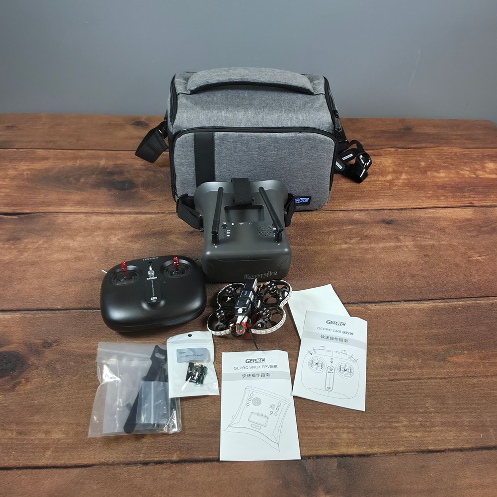 GEPRC TinyGO FPV Racing Drone Kit Black Good VRG1 Goggles GR8 Remote Case